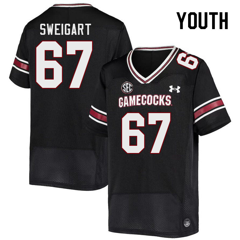 Youth #67 Chase Sweigart South Carolina Gamecocks 2023 College Football Jerseys Stitched-Black
